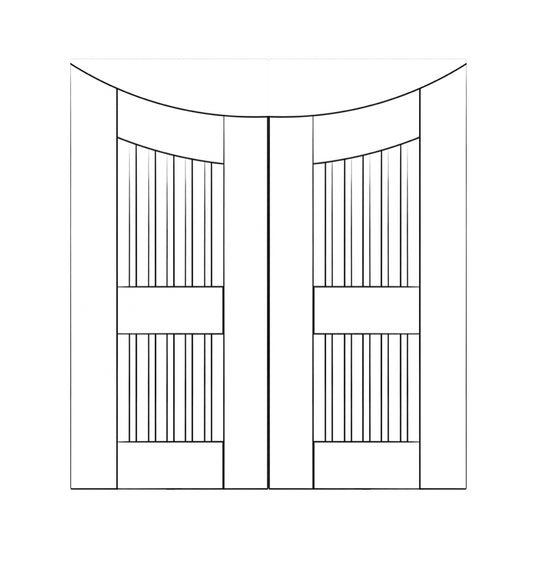 Custom Design Reverse Archtop Picket Gate (0087)